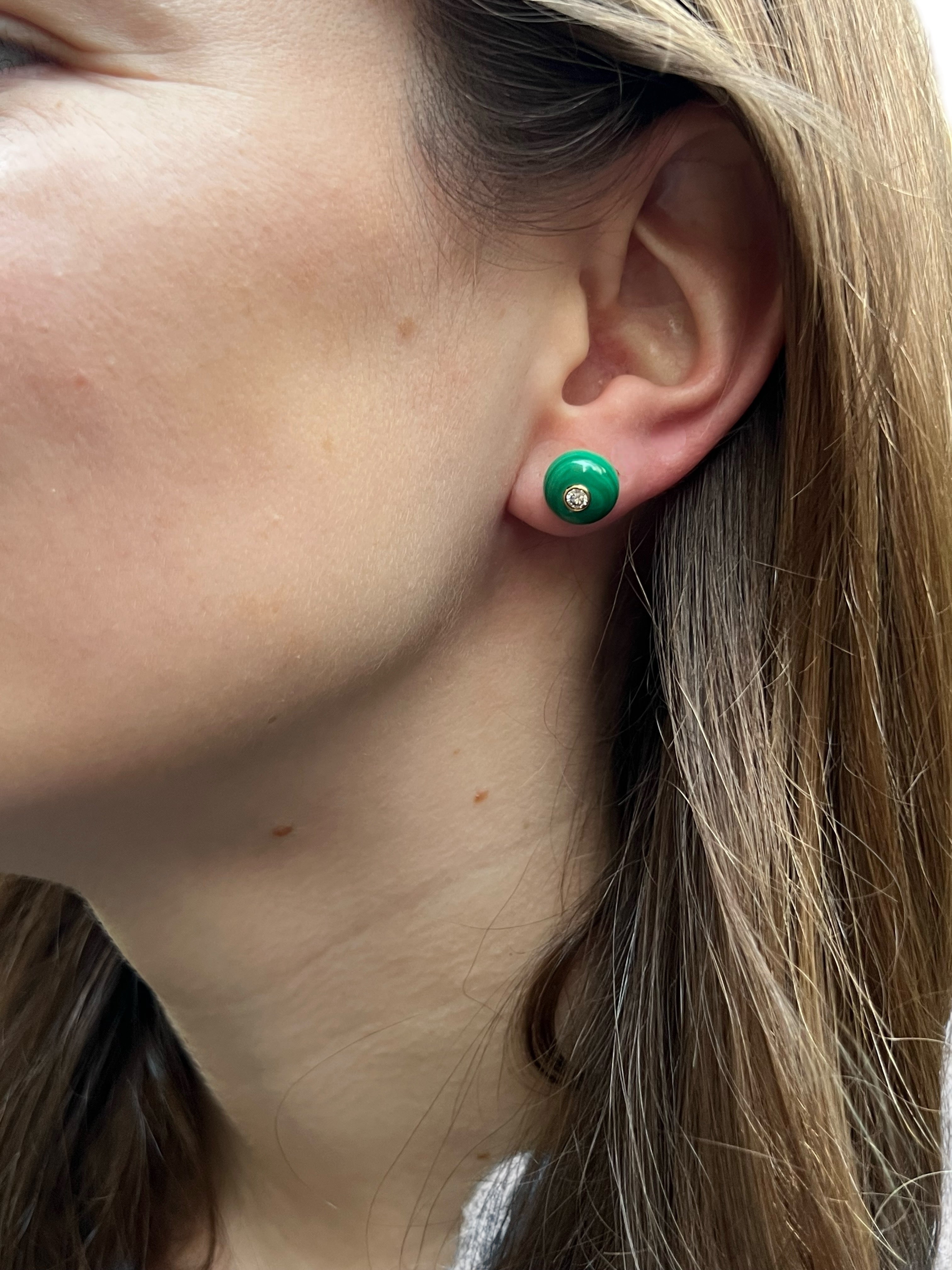 Malachite & Diamond Earrings