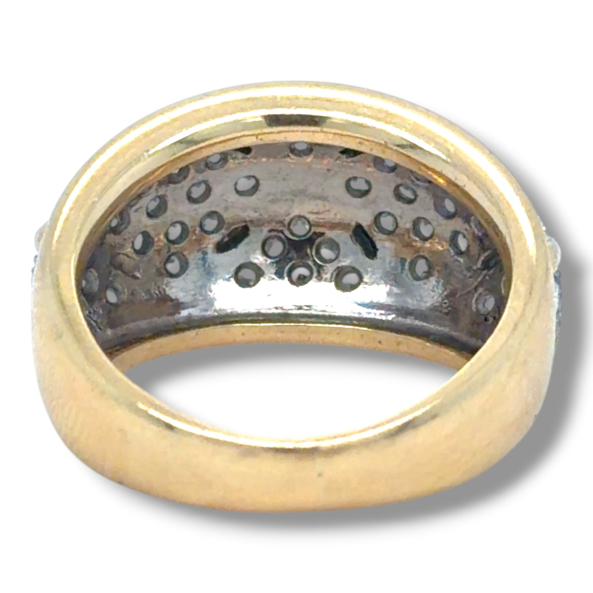 Vintage 18ct Gold Diamond Bombé Ring, c.1970