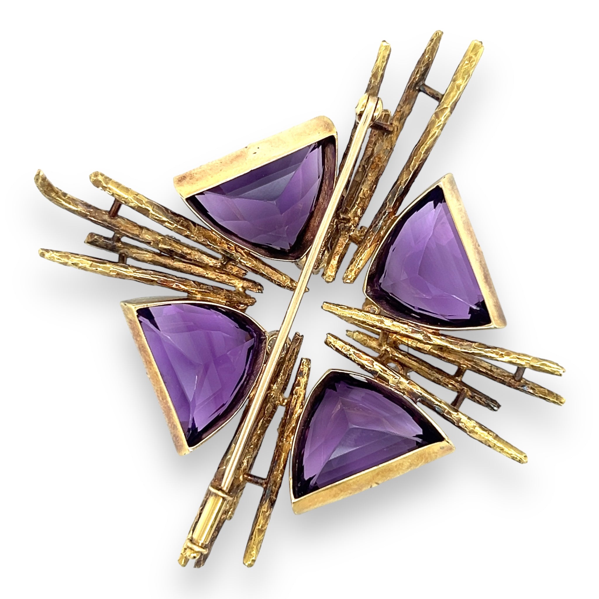 1970's Amethyst and Diamond Brooch - Wildsmith Jewellery