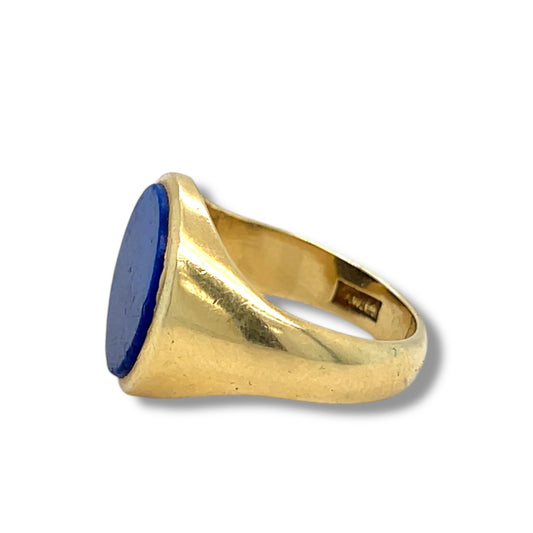 Vintage 18ct Gold & Lapis Lazuli Signet Ring