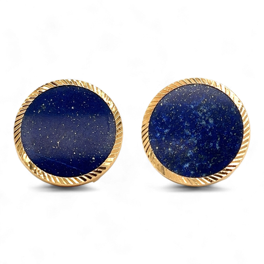 Large Lapis Lazuli & Rose Gold Cufflinks - Wildsmith Jewellery
