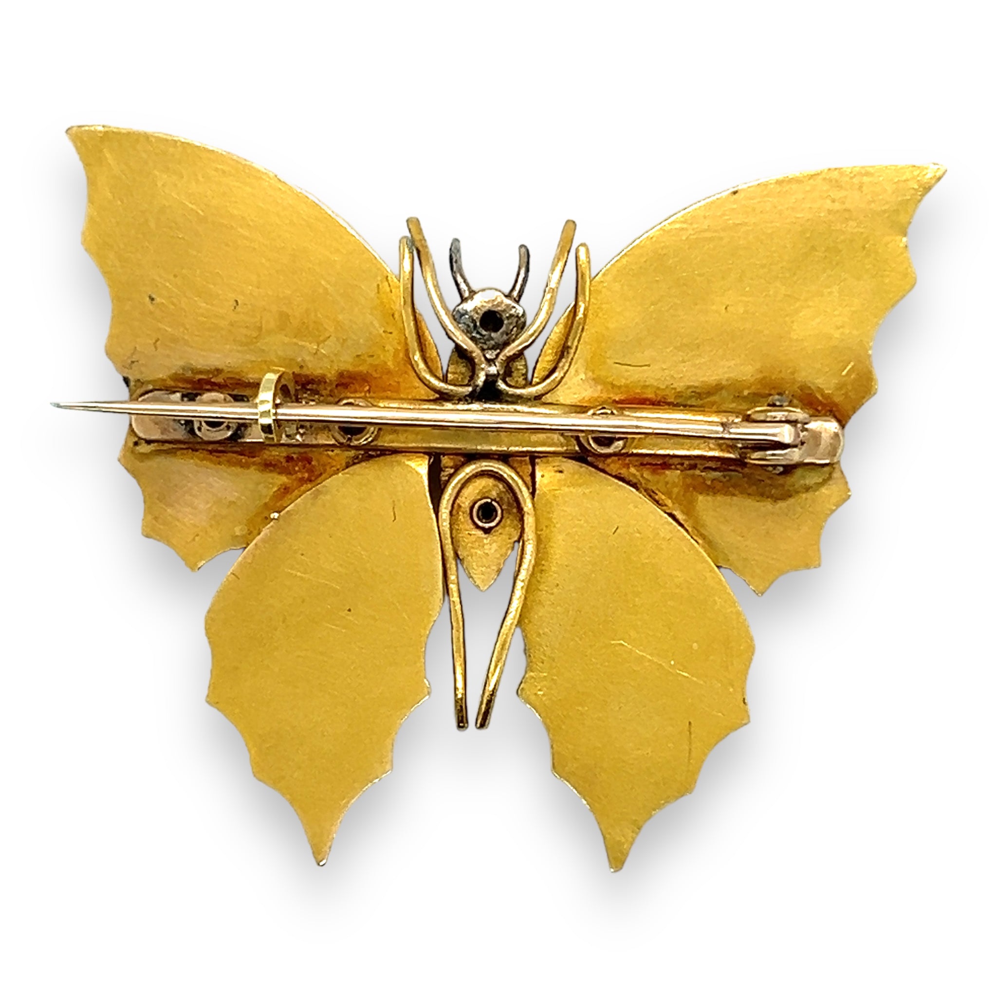 Etruscan Revival Enamel Butterly Brooch - Wildsmith Jewellery