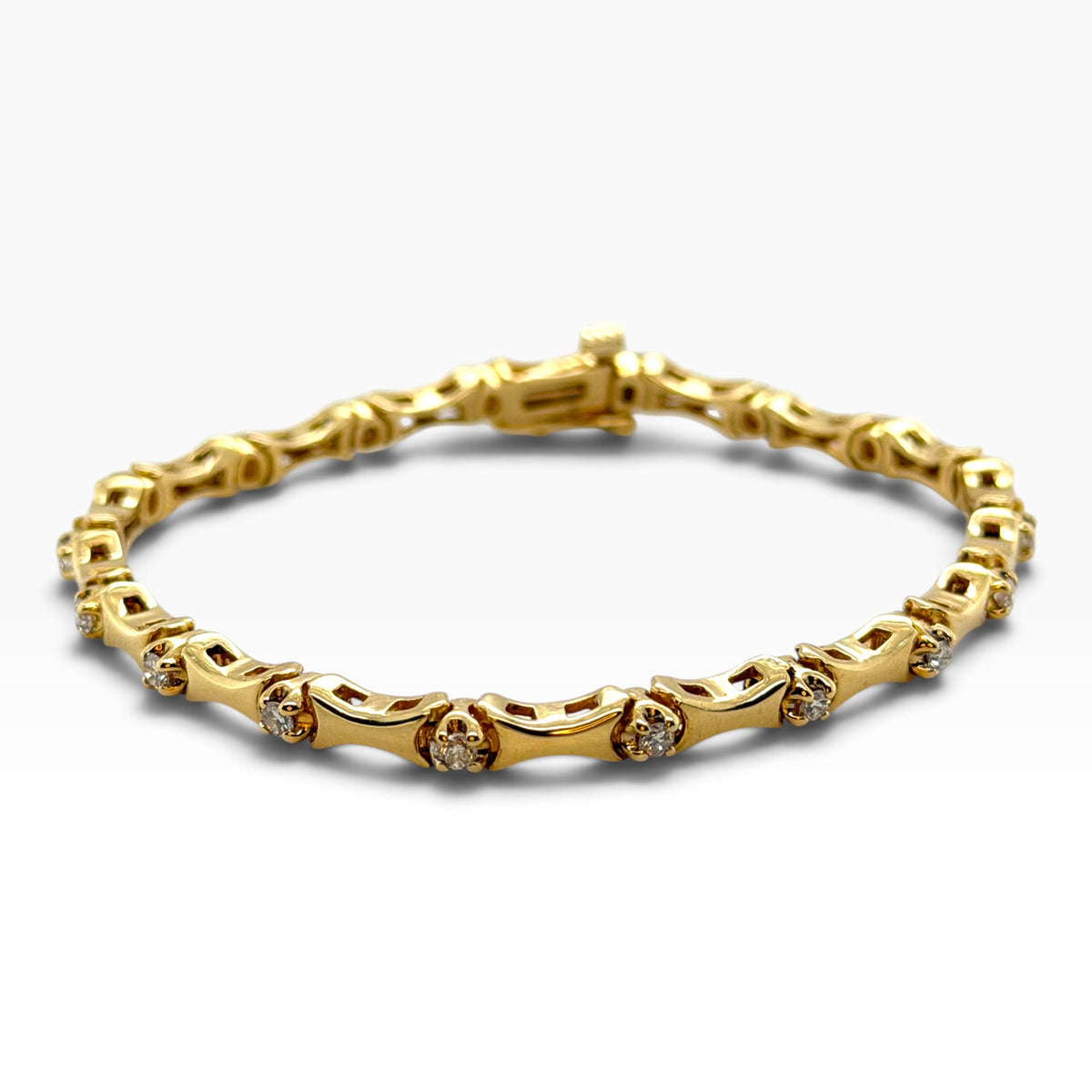 Vintage 18ct Yellow Gold & Diamond Bracelet