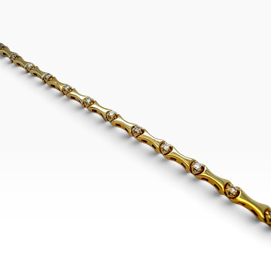Vintage 18ct Yellow Gold & Diamond Bracelet