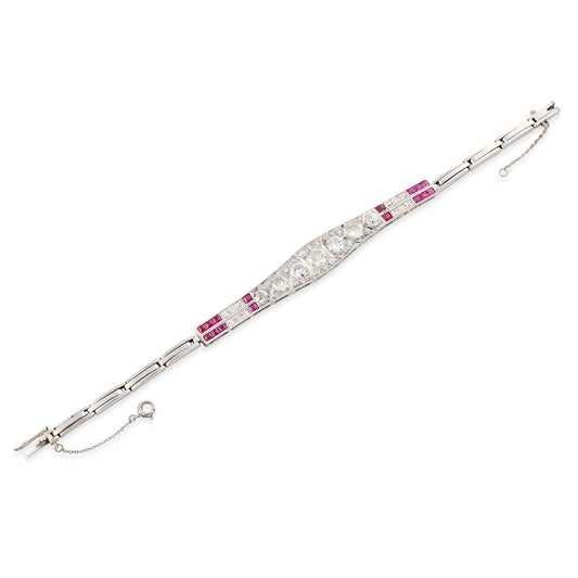1930's Ruby & Diamond Bracelet - Wildsmith Jewellery
