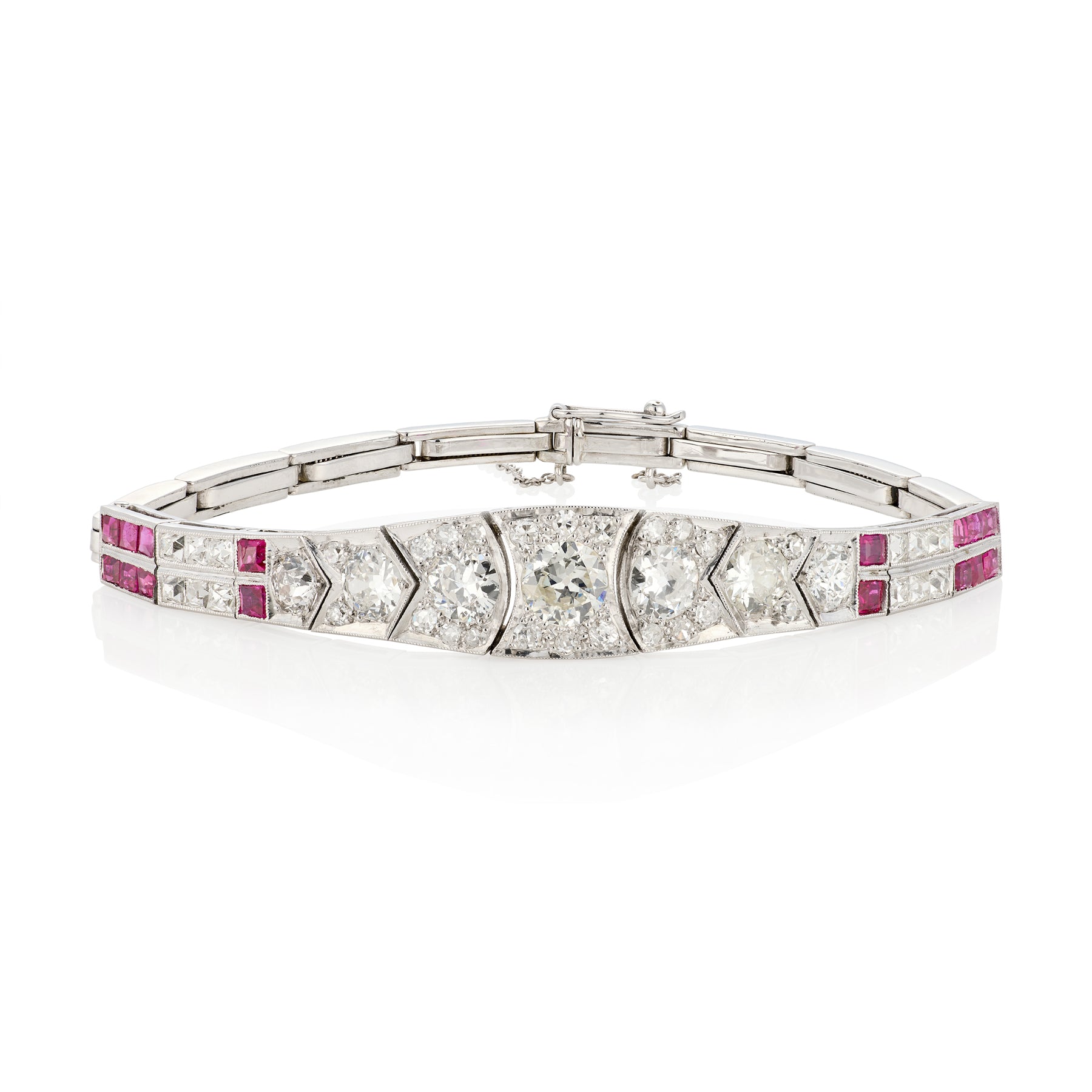 1930's Ruby & Diamond Bracelet - Wildsmith Jewellery
