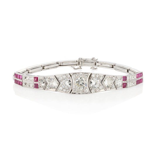 1930's Ruby & Diamond Bracelet - Wildsmith Jewellery