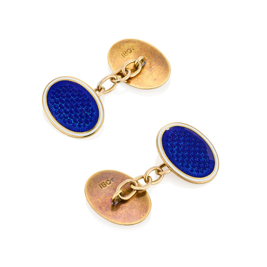 Victorian 18ct Gold & Enamel Cufflinks