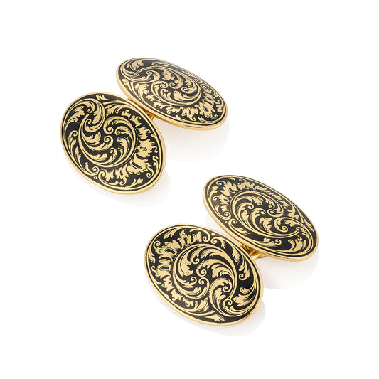 Victorian 18ct Gold & Enamel Cufflinks