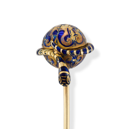 Victorian Enamel Mourning Stickpin - Wildsmith Jewellery