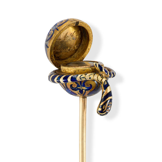 Victorian Enamel Mourning Stickpin - Wildsmith Jewellery