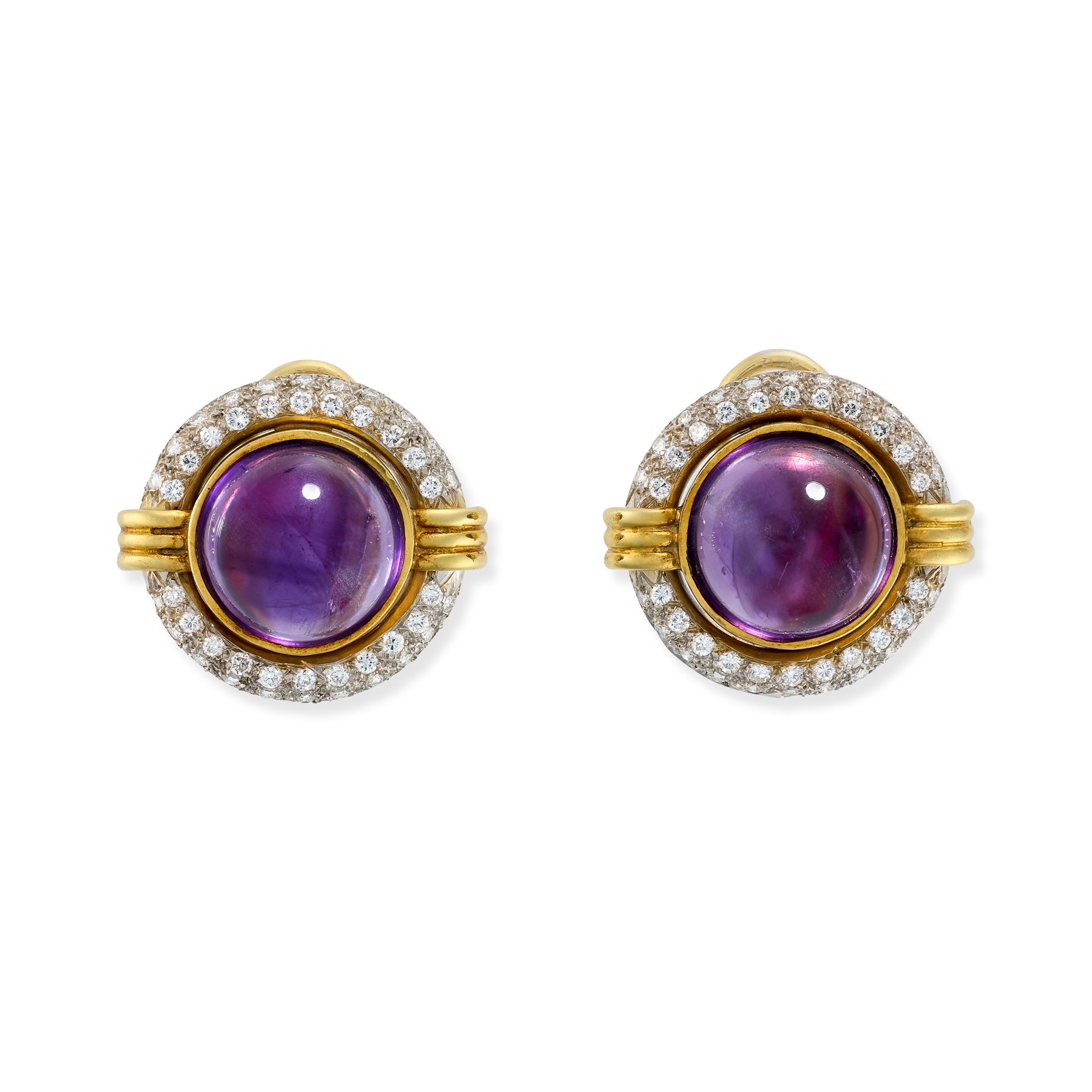 Vintage Amethyst & Diamond Earrings - Wildsmith Jewellery