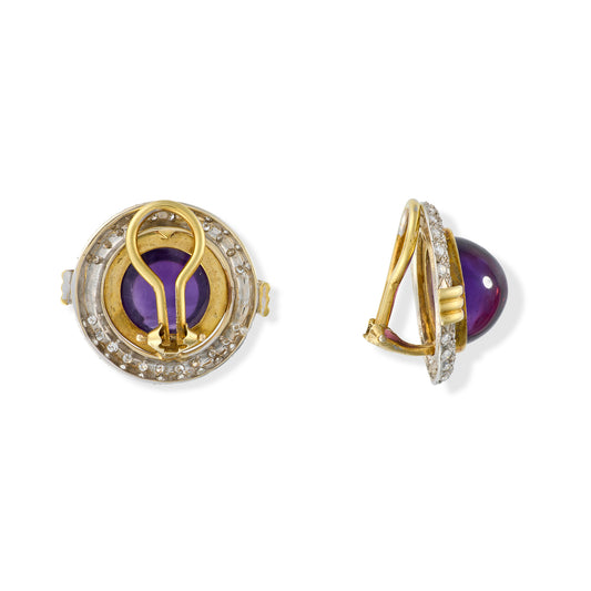 Vintage Amethyst & Diamond Earrings - Wildsmith Jewellery