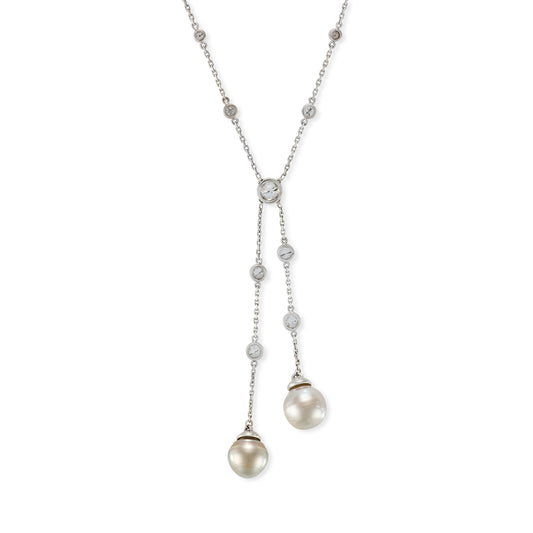 Pearl & Diamond Negligee Pendant - Wildsmith Jewellery