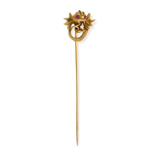 Antique Ruby & Diamond Chimera Stickpin
