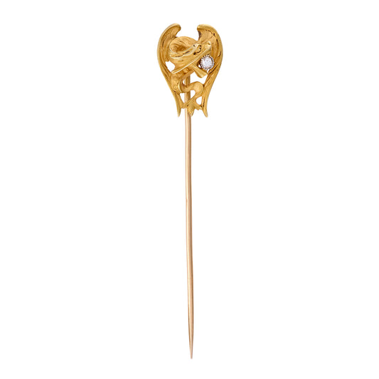 Art Nouveau Dragon Stickpin, French