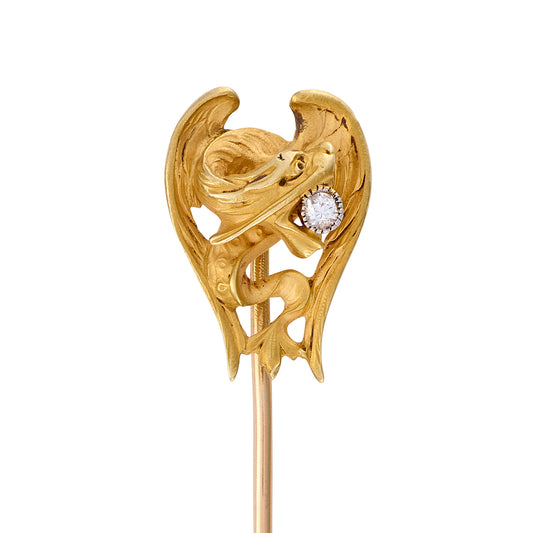 Art Nouveau Dragon Stickpin, French
