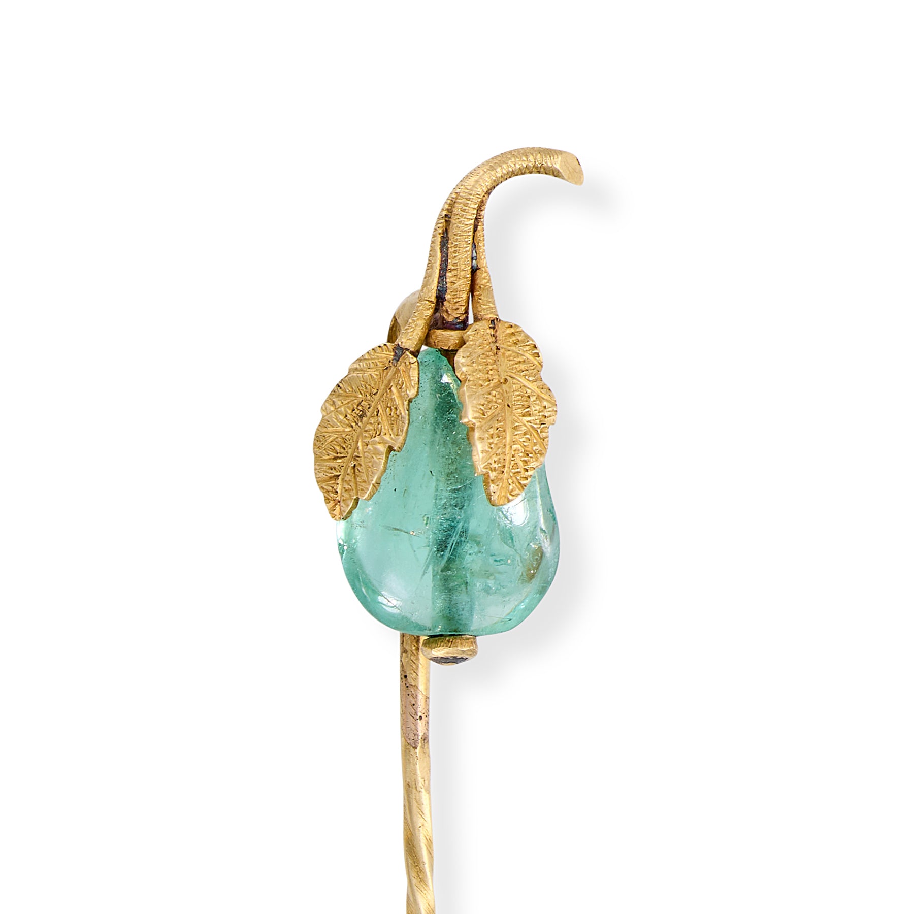 Belle Epoque Emerald & Gold Pear Stickpin