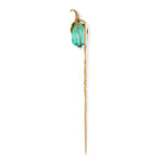 Belle Epoque Emerald & Gold Pear Stickpin