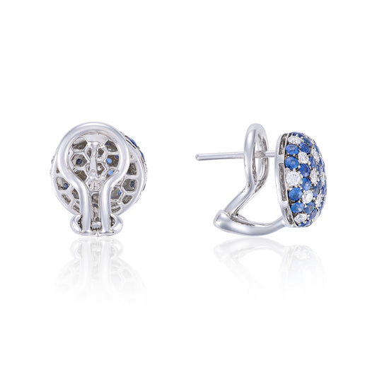 Sapphire & Diamond Cluster Earrings