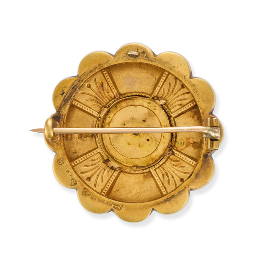 Victorian 15ct Gold Seed Pearl Maltese Cross Brooch, 1885