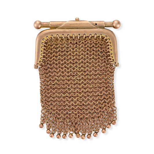 Edwardian 9ct Gold Mesh Coin Purse, c.1900–1910