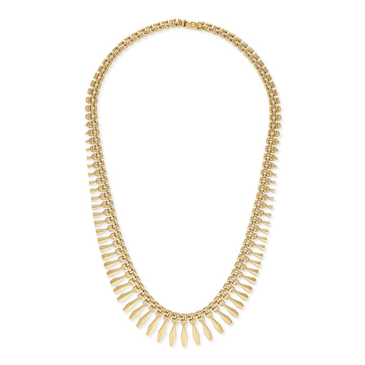 Vintage Italian 9ct Gold Cleopatra Fringe Necklace, c.1960