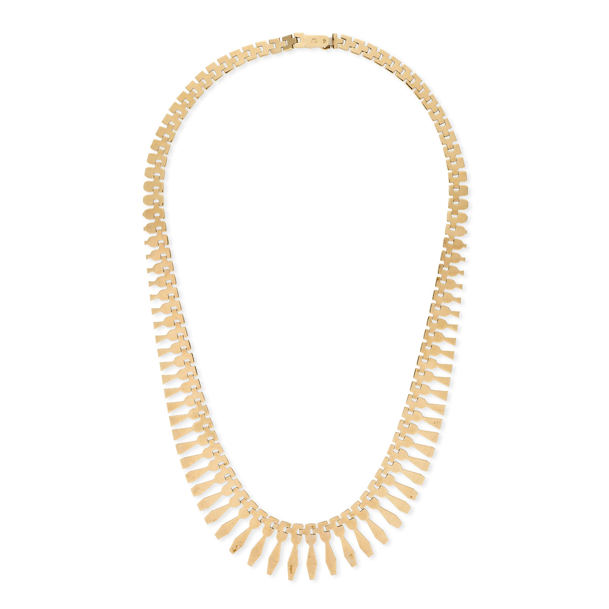 Vintage Italian 9ct Gold Cleopatra Fringe Necklace, c.1960
