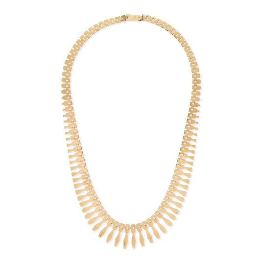 Vintage Italian 9ct Gold Cleopatra Fringe Necklace, c.1960