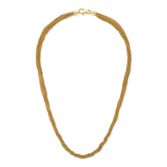Vintage Italian 18ct Gold Multi-Strand Trace Link Necklace, c.1980