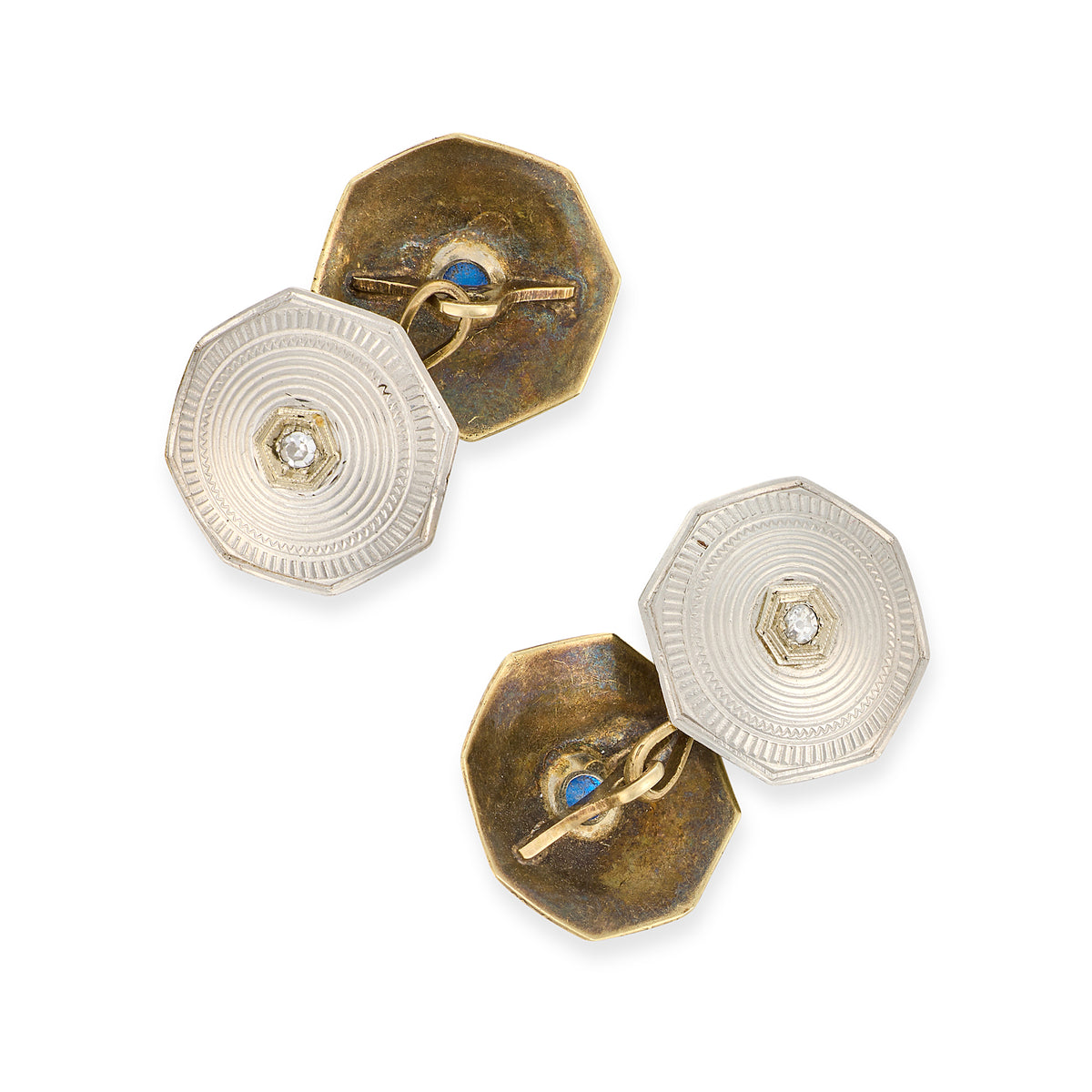 Art Deco Platinum Sapphire & Diamond Cufflinks