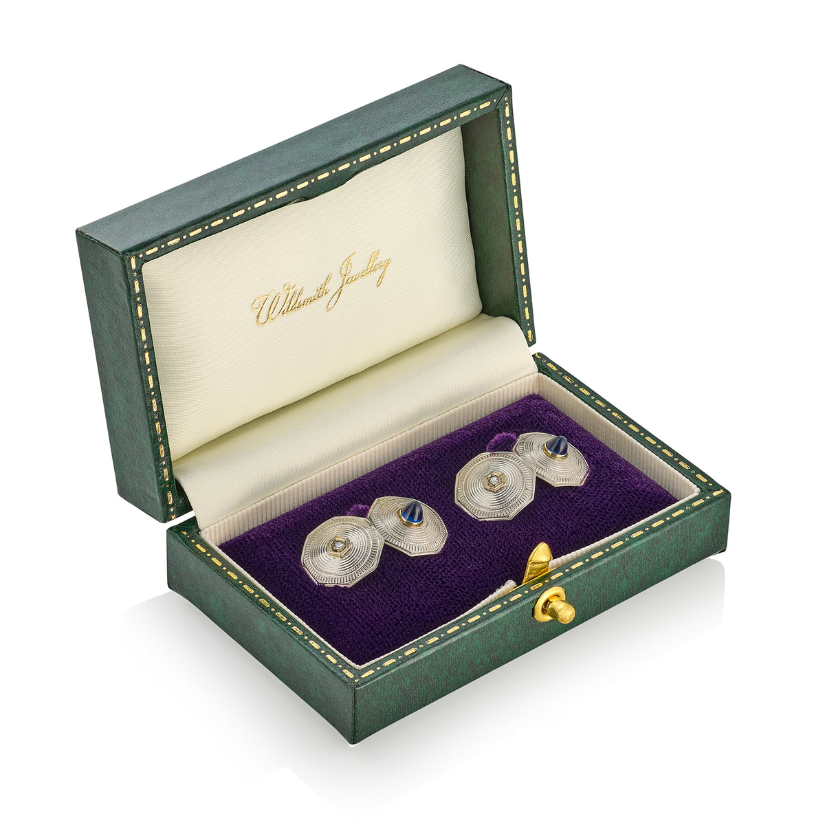 Art Deco Platinum Sapphire & Diamond Cufflinks