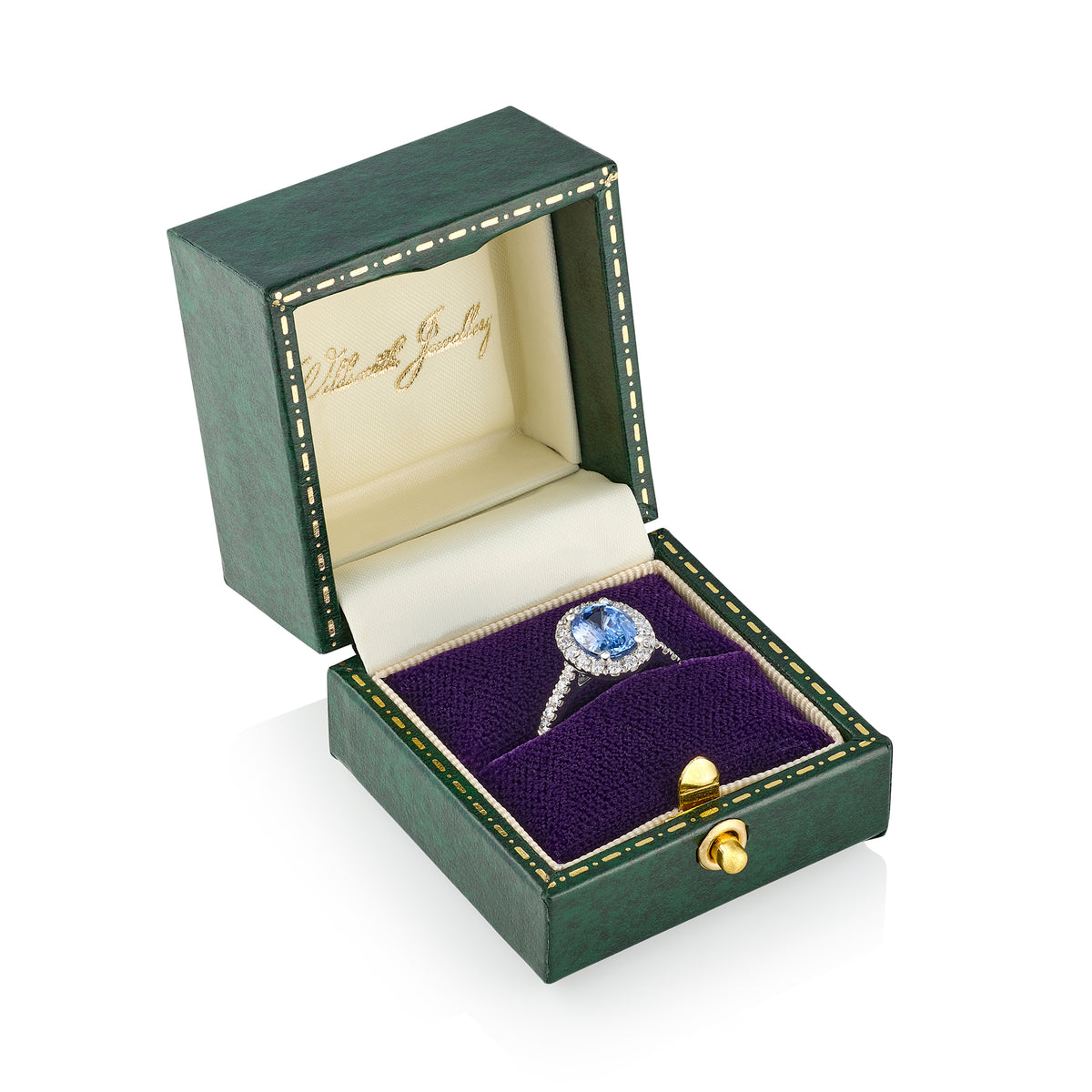 Platinum Sapphire & Diamond Cluster Ring