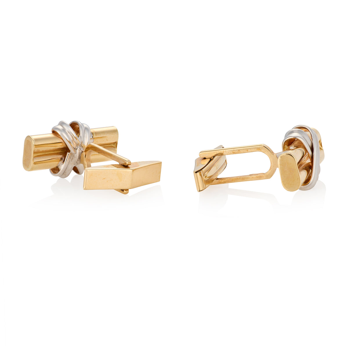 Vintage 14ct Yellow & White Gold Cufflinks, c.1980