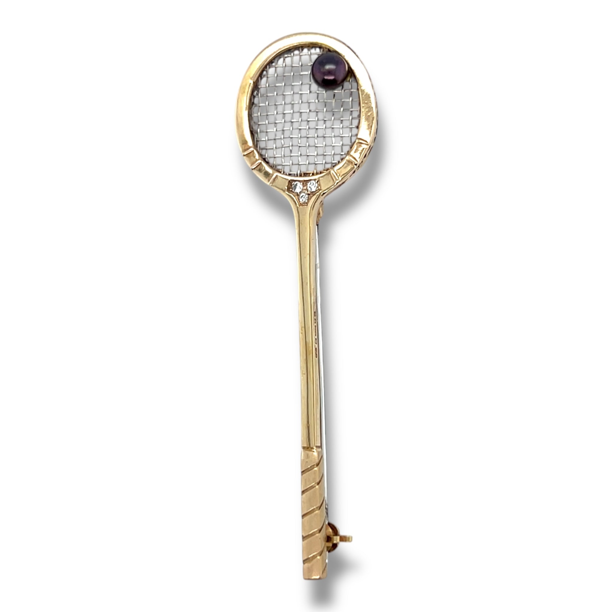 Gold, Pearl & Diamond Racket Brooch, Cartier London