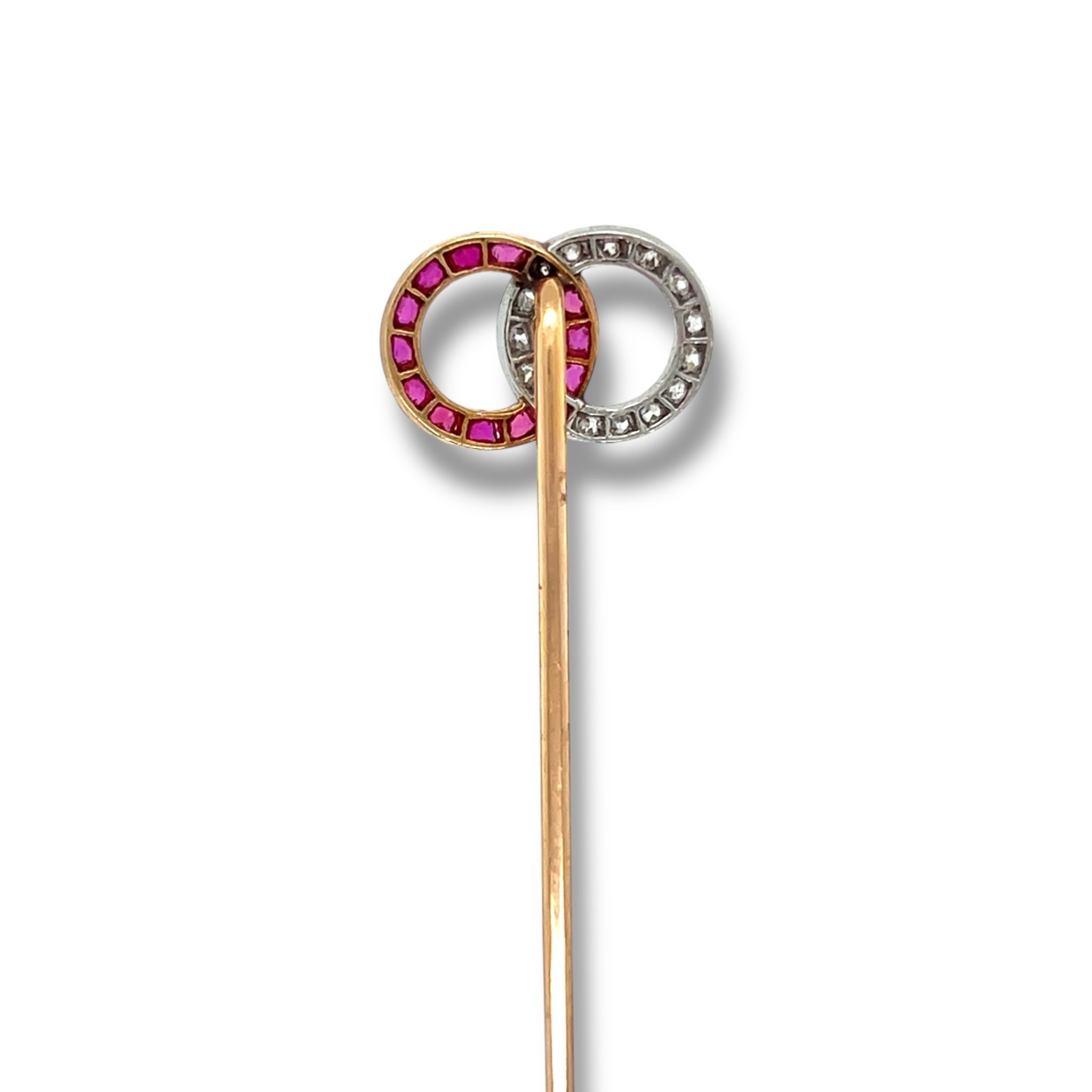 Edwardian Ruby & Diamond Stickpin