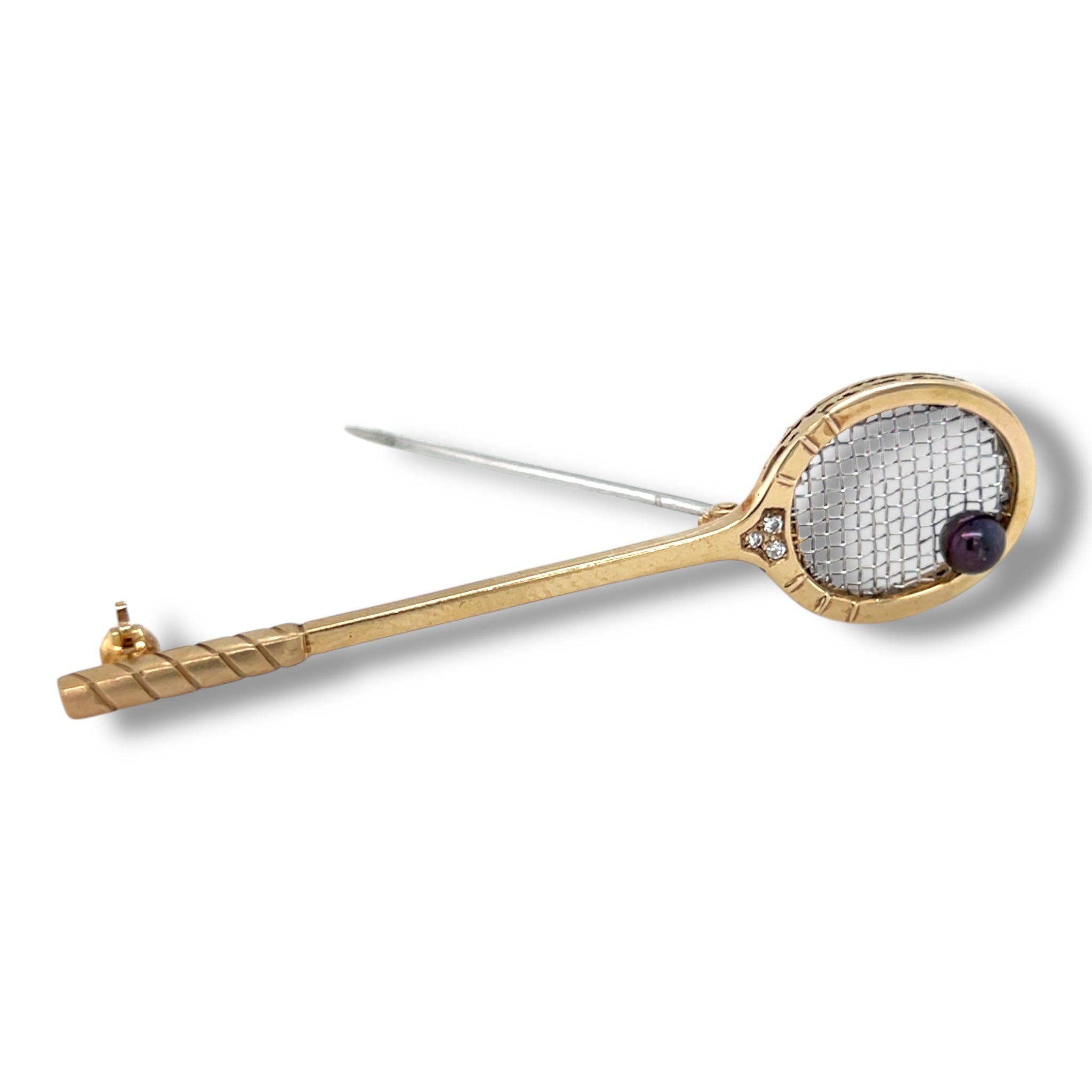 Gold, Pearl & Diamond Racket Brooch, Cartier London