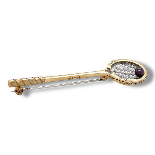 Gold, Pearl & Diamond Racket Brooch, Cartier London