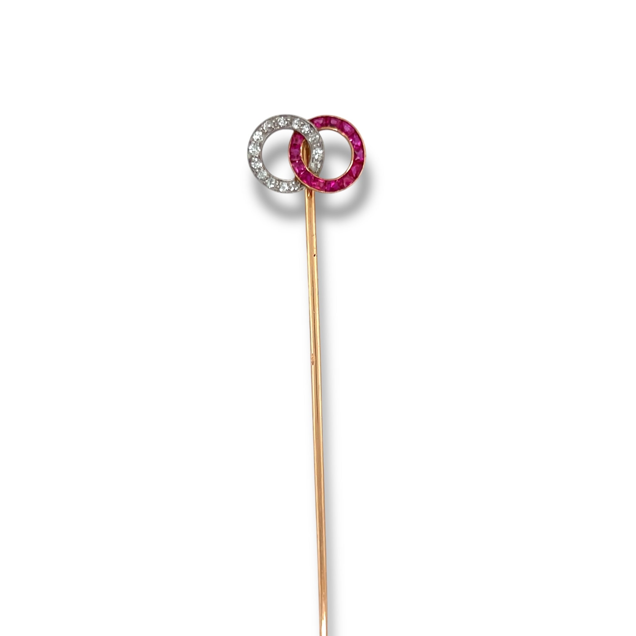 Edwardian Ruby & Diamond Stickpin