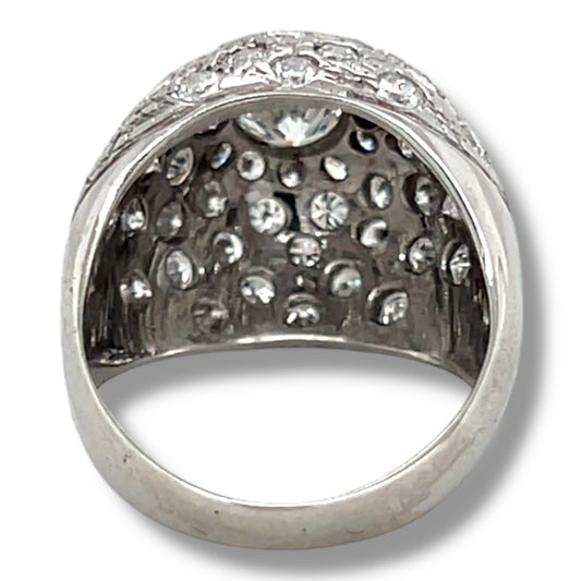 18ct White Gold Diamond Bombé Ring - Wildsmith Jewellery