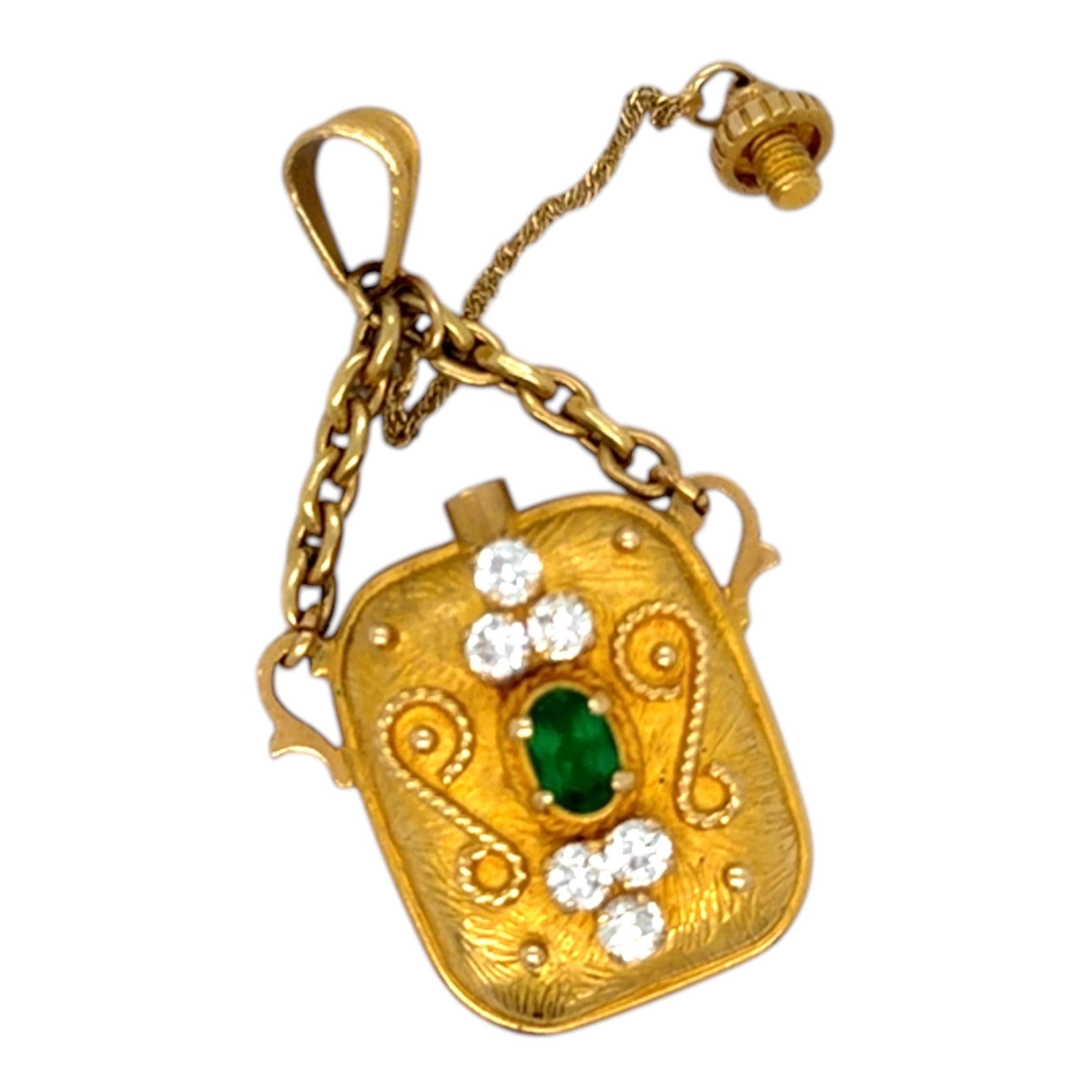 18ct Gold Scent Bottle Pendant