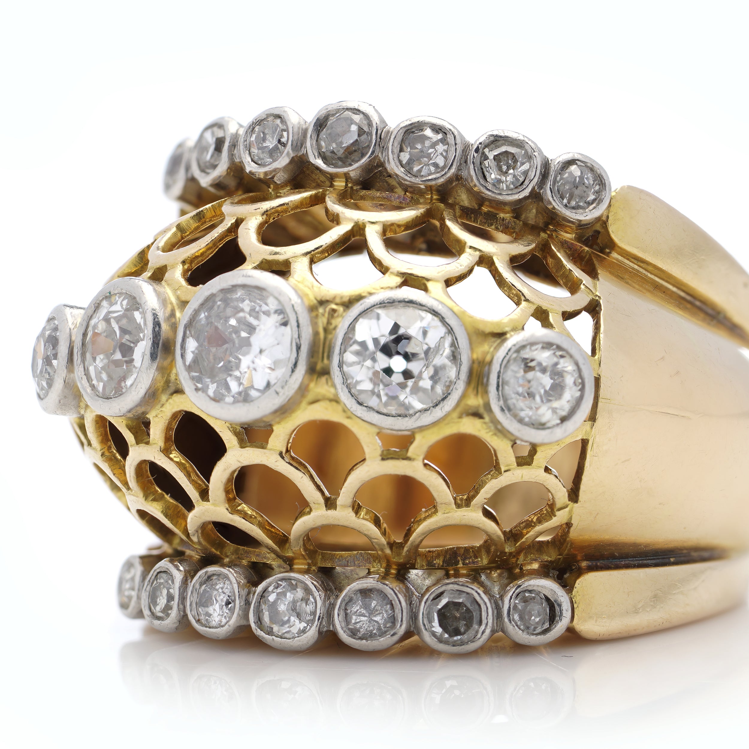 Gold & Diamond Dress Ring, French - Wildsmith Jewellery
