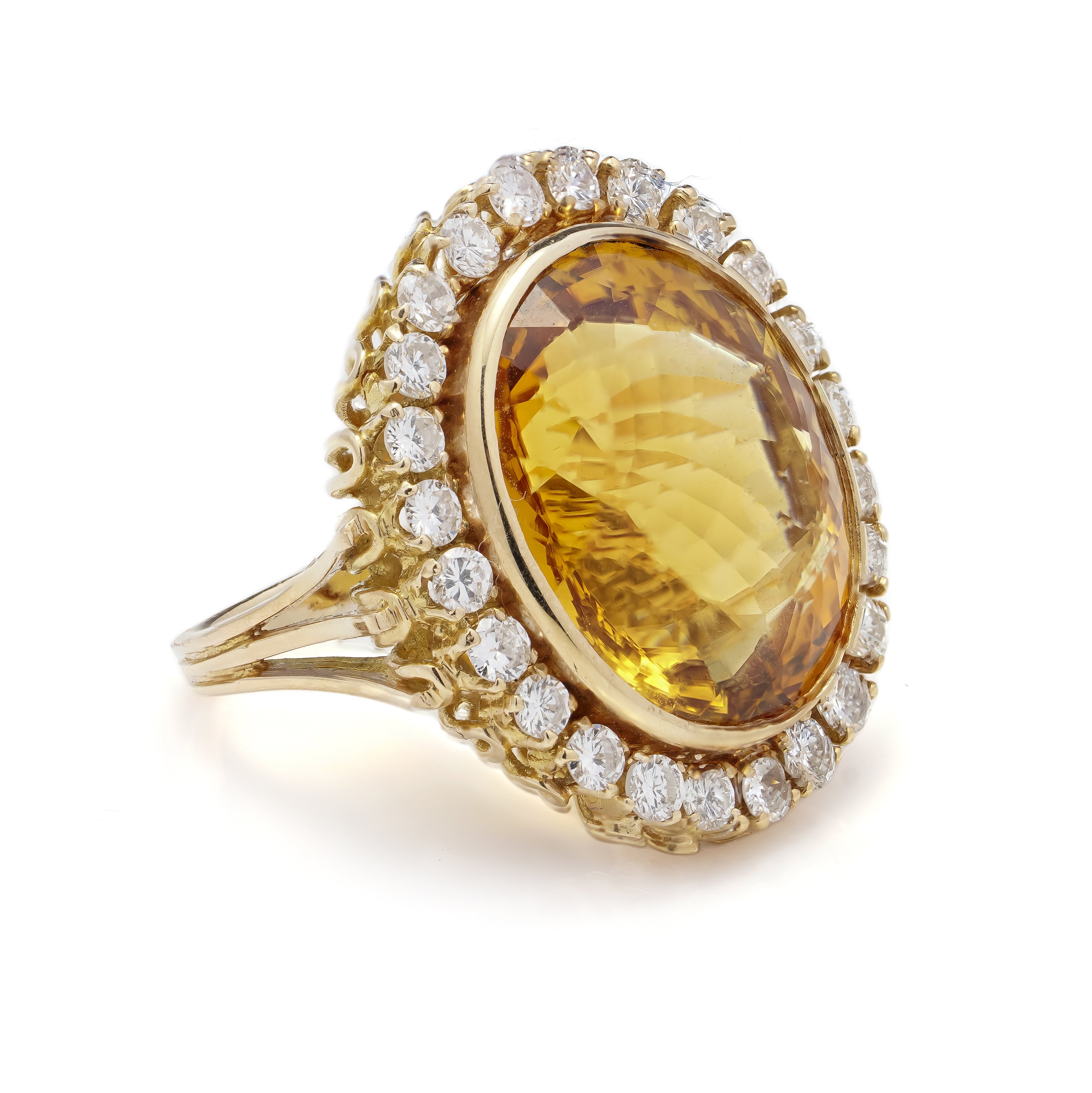 Citrine and Diamond Cocktail Ring - Wildsmith Jewellery