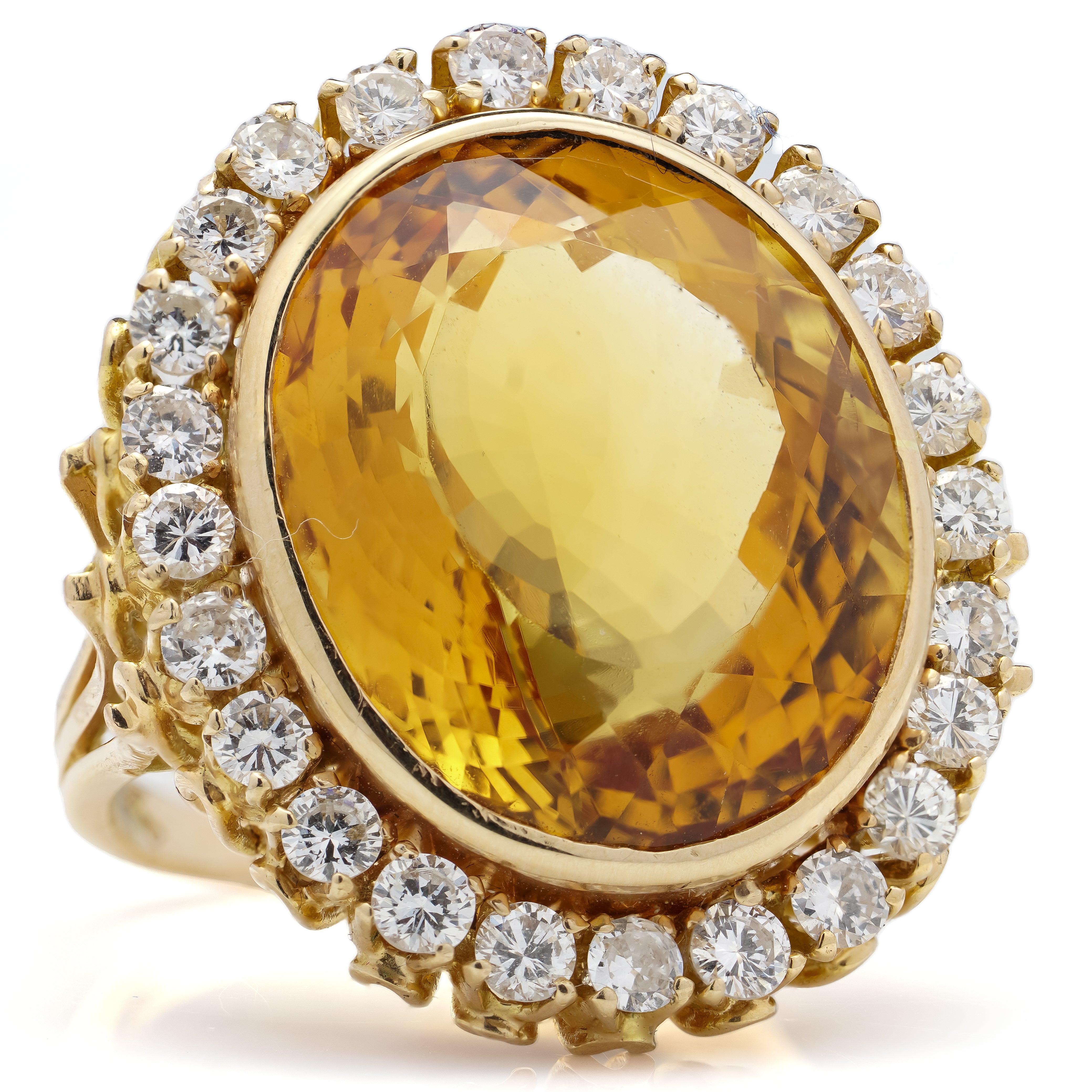 Citrine and Diamond Cocktail Ring - Wildsmith Jewellery