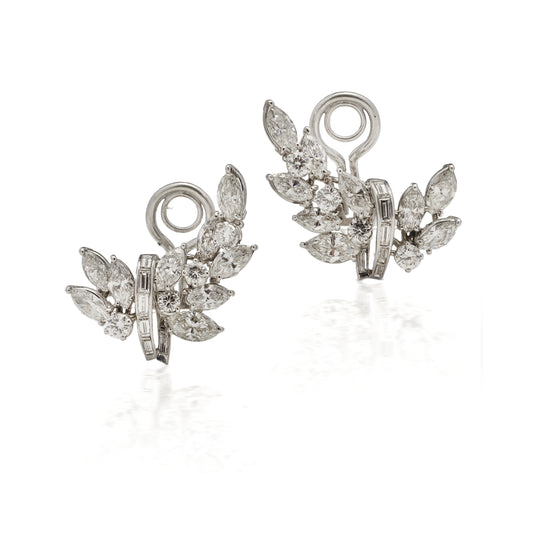 Mid Century Diamond Clip Earrings - Wildsmith Jewellery