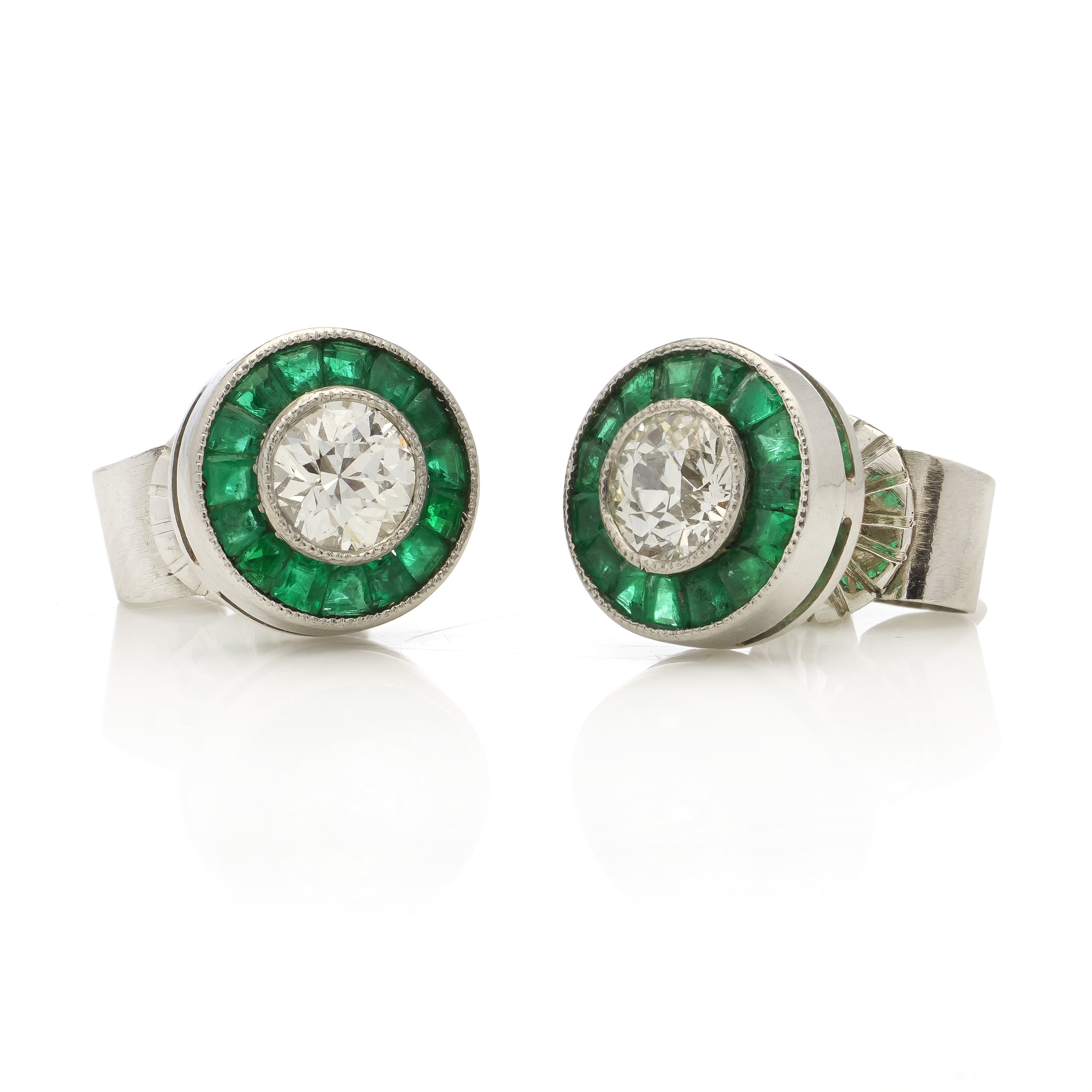 Emerald and Diamond Earrings - Wildsmith Jewellery