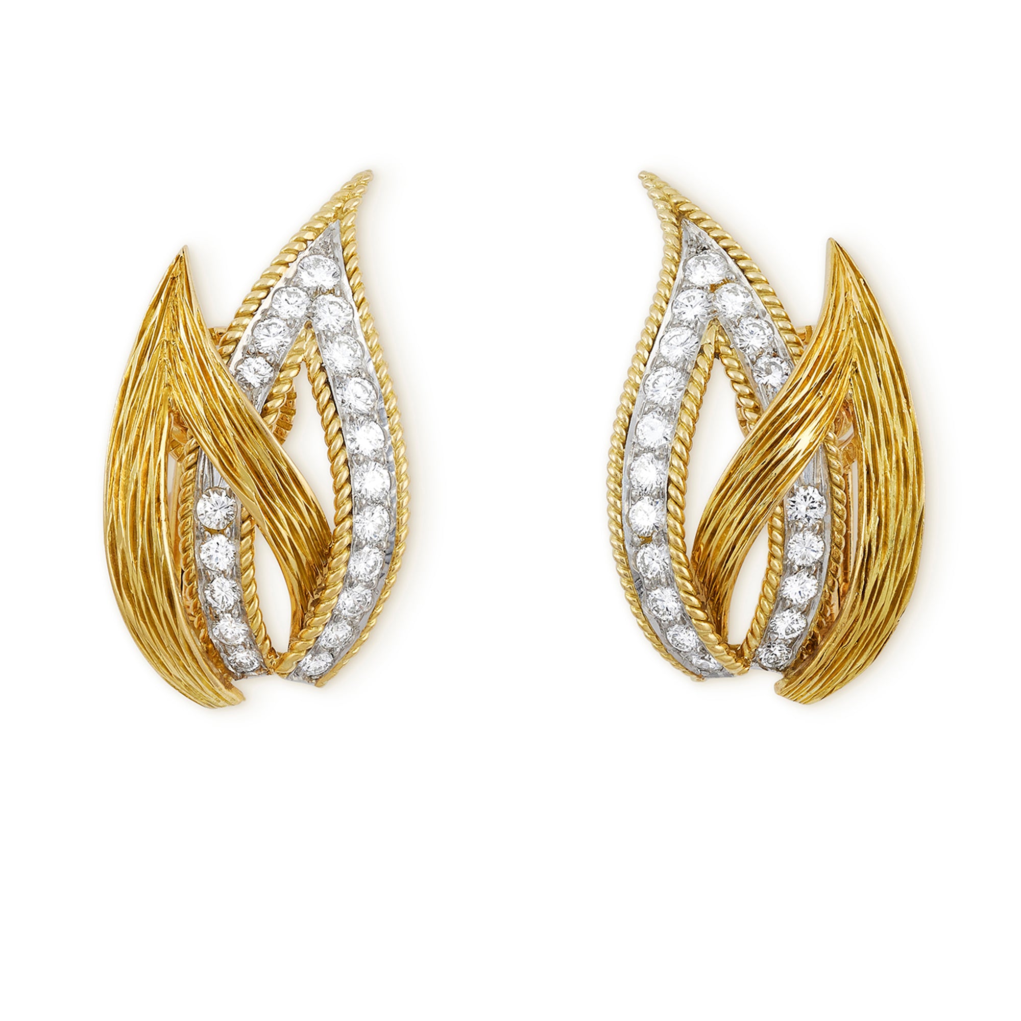 18ct Gold & Diamond Earrings, French - Wildsmith Jewellery