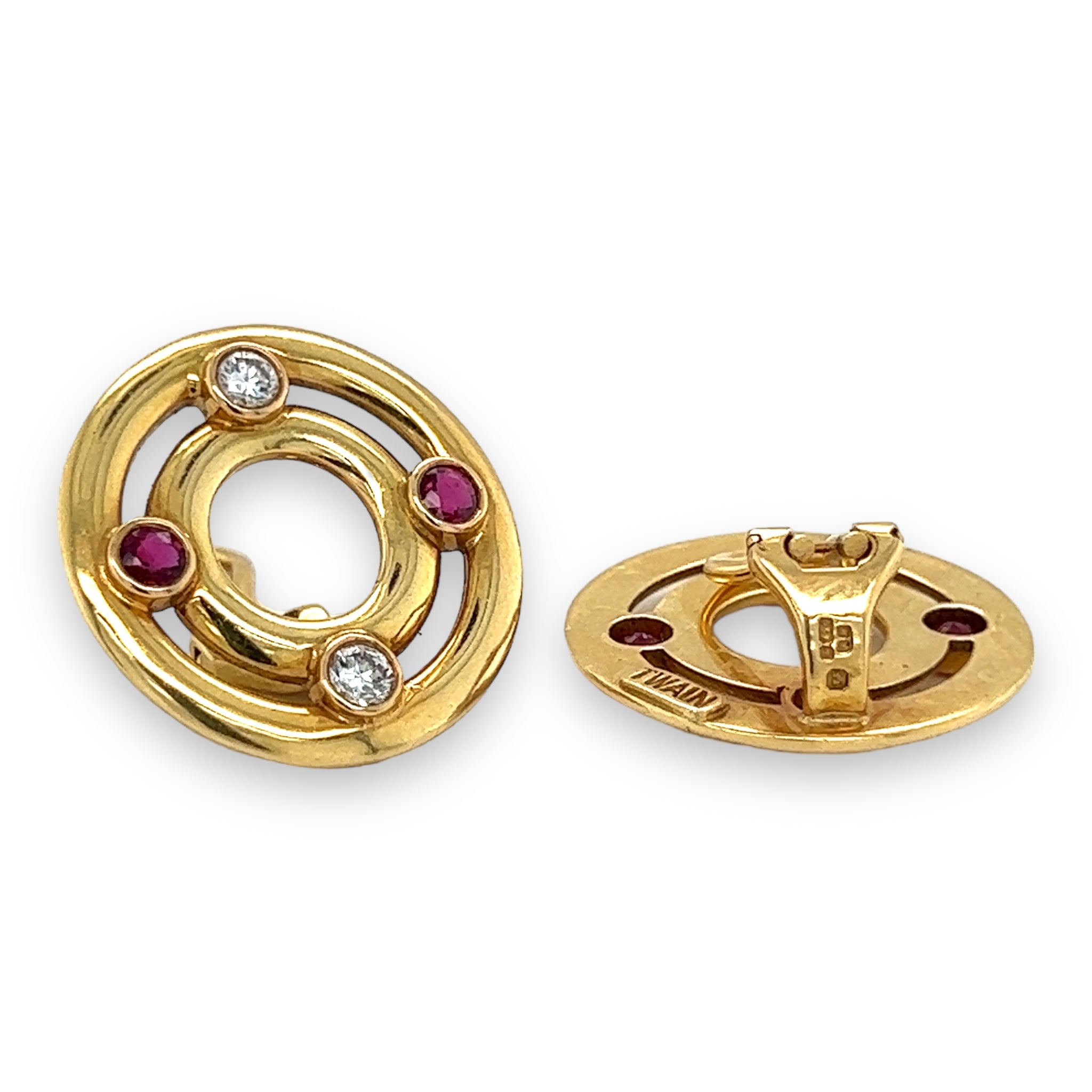 18ct Gold Ruby & Diamond Earrings by Theo Fennell - Wildsmith Jewellery