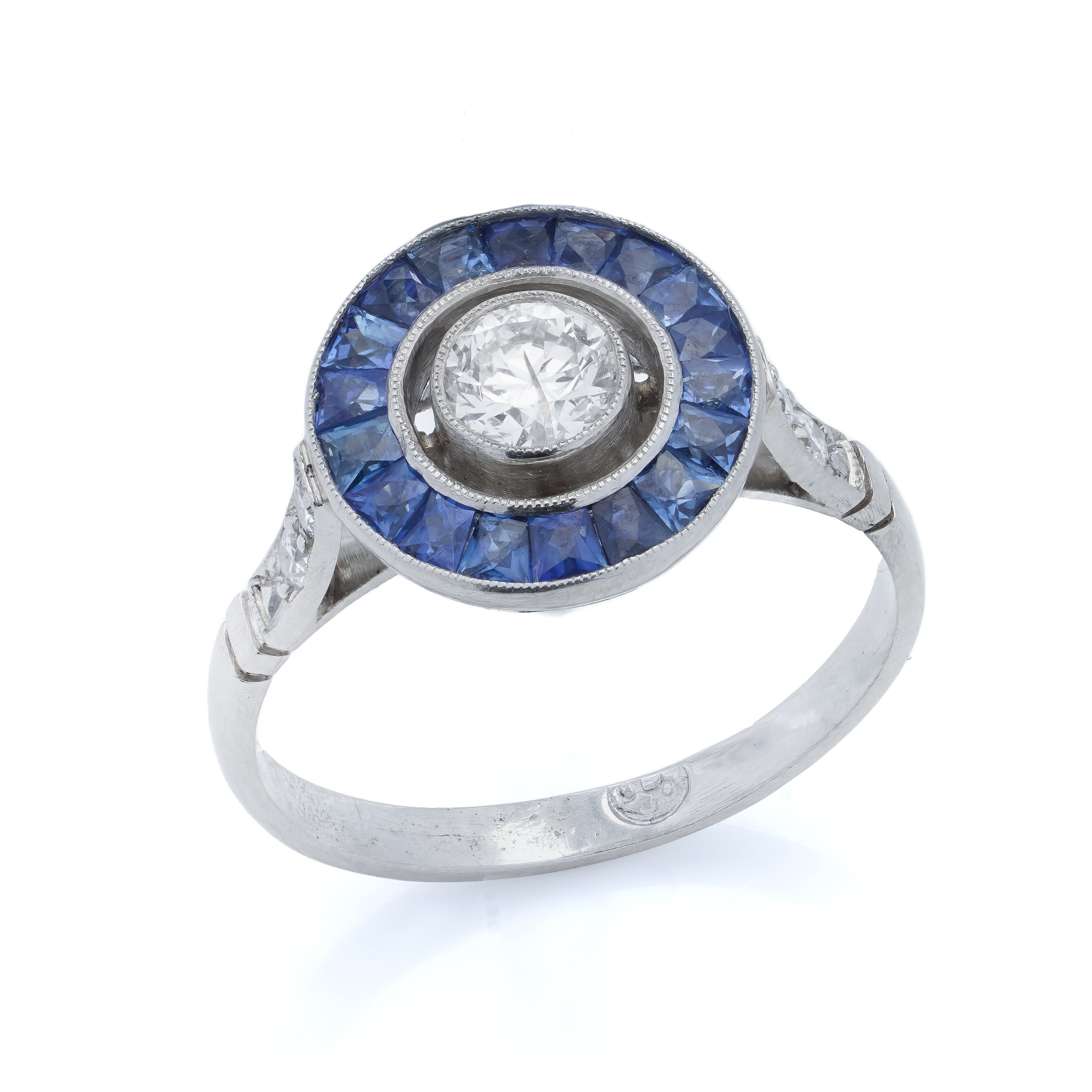 Sapphire & Diamond Target Ring, 0.39cts - Wildsmith Jewellery