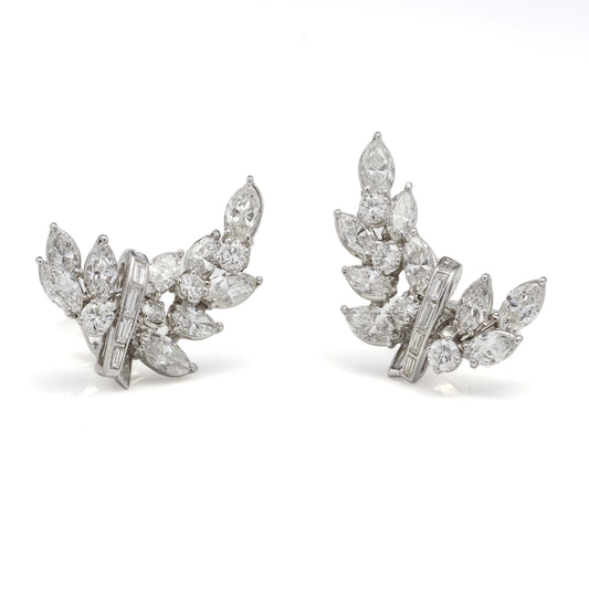 Mid Century Diamond Clip Earrings - Wildsmith Jewellery